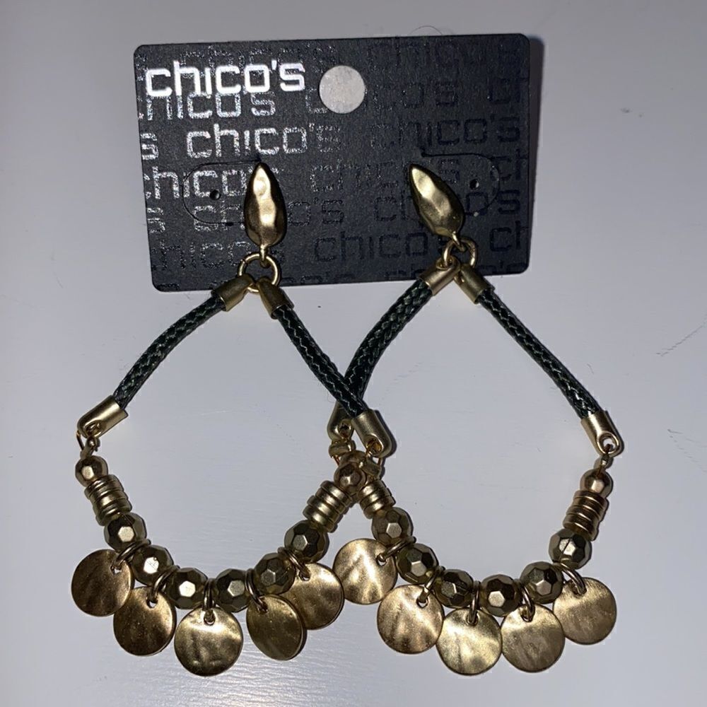 CHICOS Boho Tooled Native Earrings - Picture 2 of 6